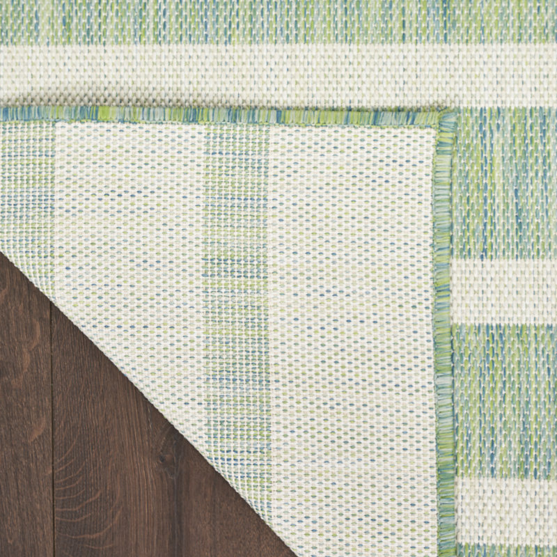 Shaila Striped Indoor / Outdoor Rug, Runner 2' x 6', Blue/Yellow