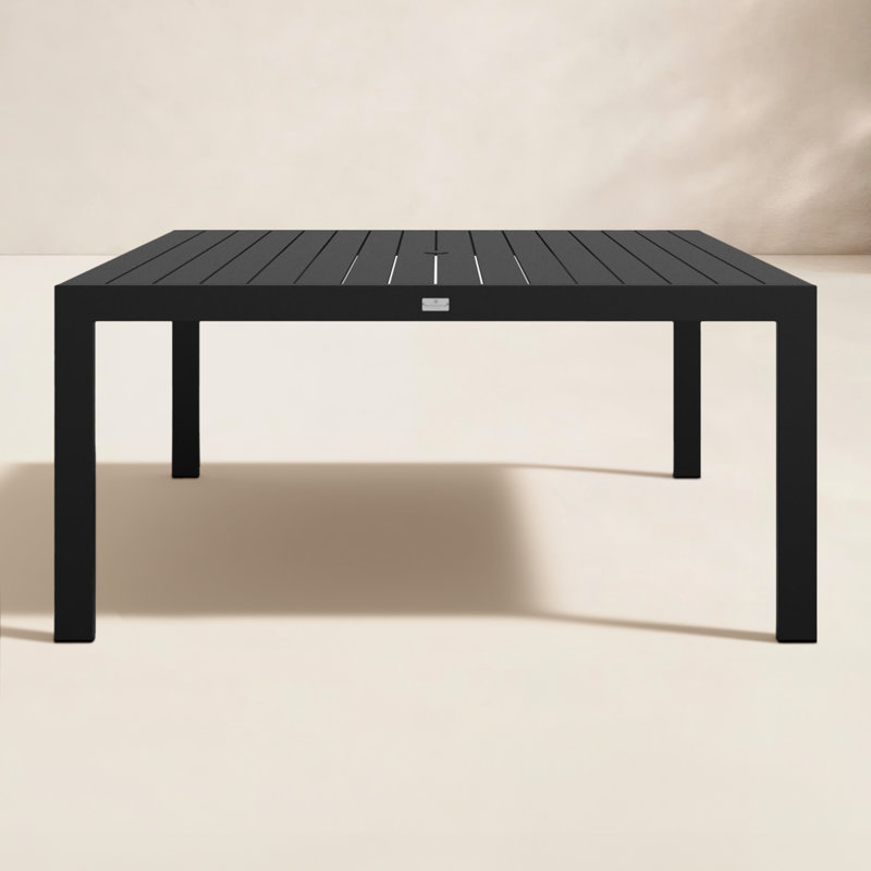 Dune Outdoor Dining Table, Black, 29.5"H x 35.5"D x 63"W
