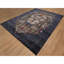 Tapis oriental gris anthracite 9 pi x 12 pi 1 po, laine moelleuse et soie, noué à la main, motif Maharaja Lion