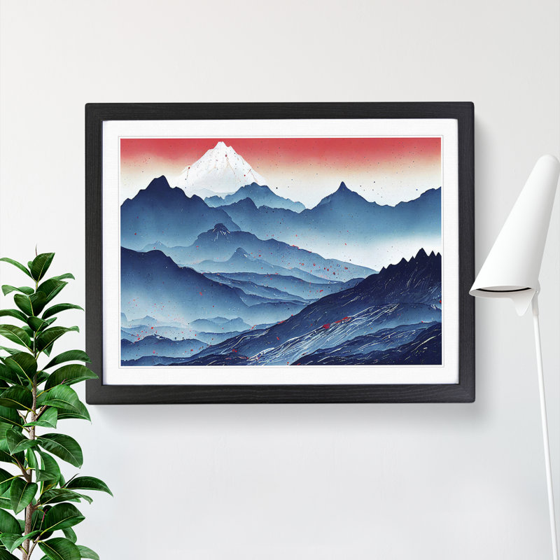 Intriguing Mountains - Framed Print, 25cm H x 34cm W x 2cm D, Black