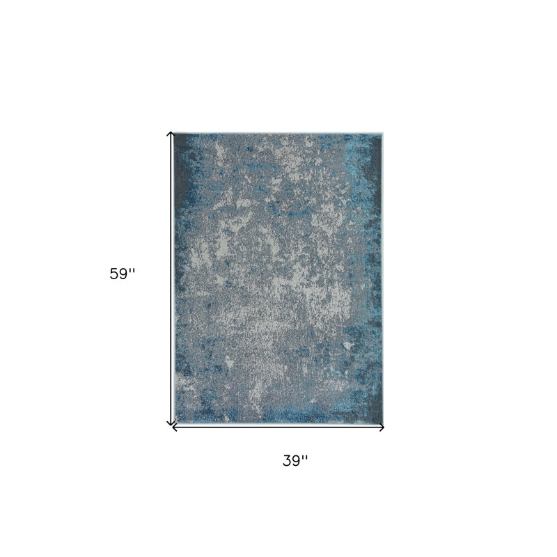 Tufted Silver/Blue Area Rug
