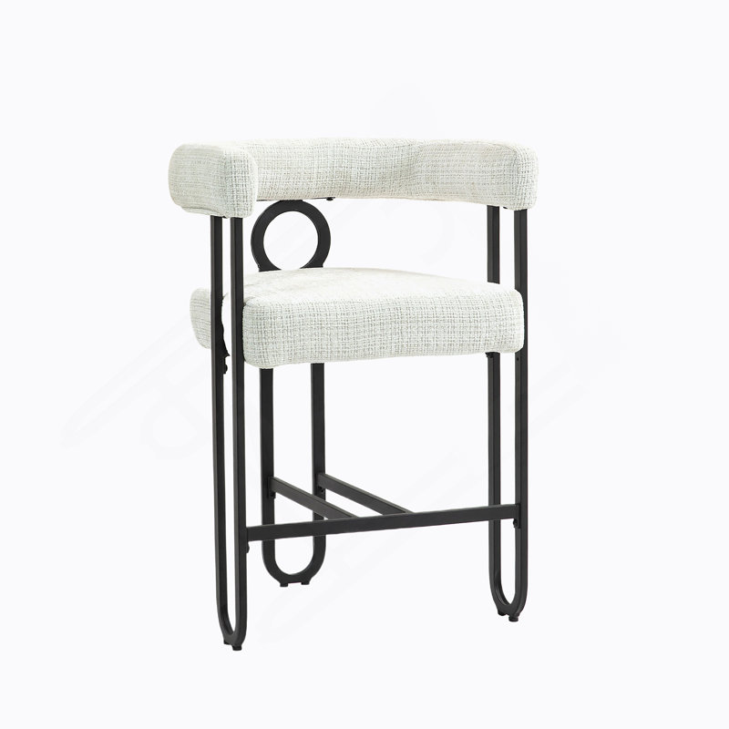 Hold Bar Stools Set of 2, Modern Bar Stool with Back, Metal Frames, Upholstered Bar Stools for Kitchen Island, Pub, Club, 1