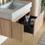 Meuble-lavabo mural moderne en pierre frittée de style moderne 30 po avec lavabo en céramique blanc