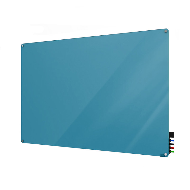 Tableau magnétique mural en verre Harmony, 48 po x 60 po, bleu