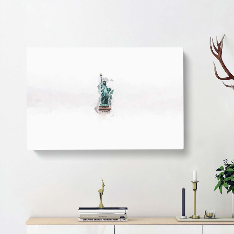 Statue Of Liberty In New York City In Abstract - Wrapped Canvas Print, 40cm H x 60cm W x 3cm D