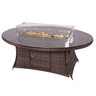 6-Seat Oval Fire Pit Table