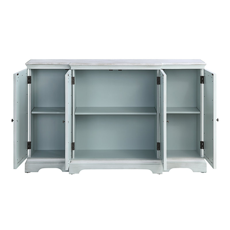 Console de 60 po au fini bleu sarcelle clair