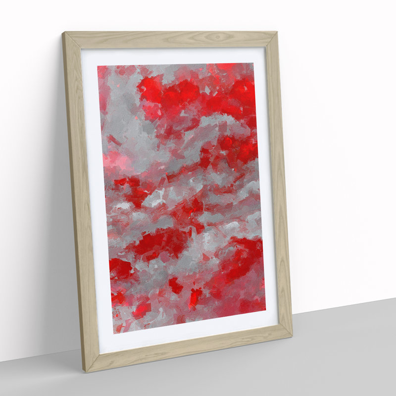 Soul Mate Abstract - Single Picture Frame Print, 64cm H x 46cm W x 2cm D, Oak