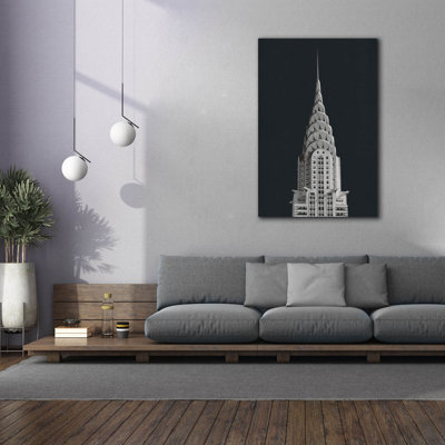  «Chrysler Building On Black» par Wild Apple Portfolio, art mural sur toile, 40 po x 60 po