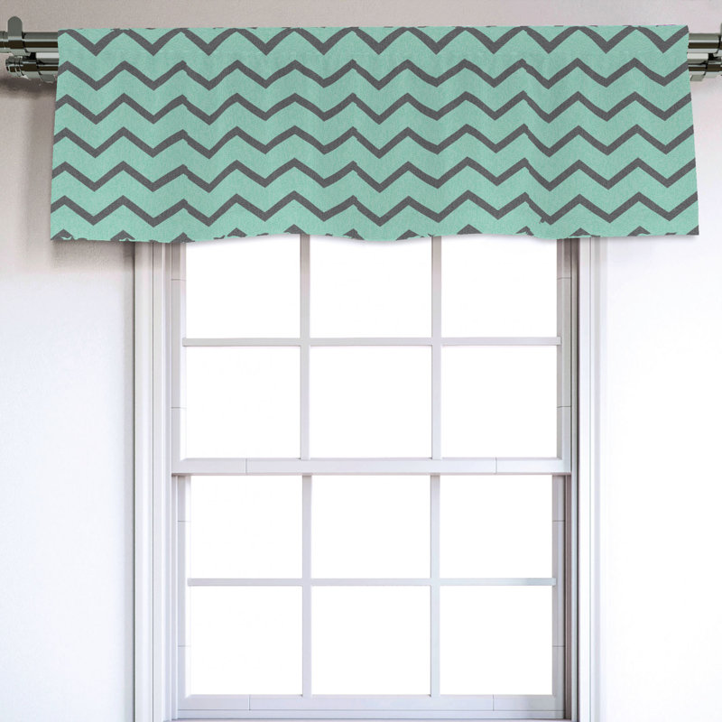 Sateen Chevron Ruffled Window Valance