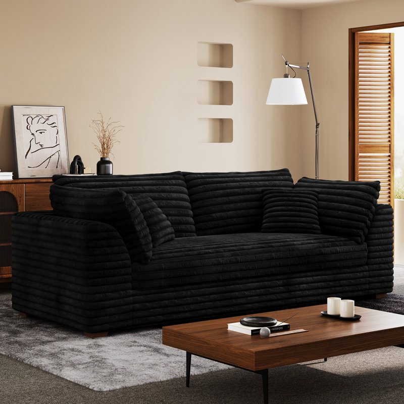 Canapé-lit confortable, Similifourrure noire
