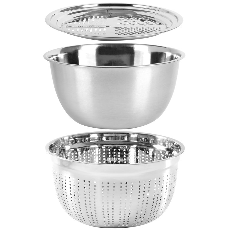 Oster 3 Piece Stainless Steel Multifunction Prep Bowl Set