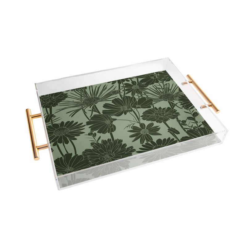 Plateau en acrylique Cassidy Rae Marietta, Vert, Floral