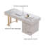 Bureau d'écriture de luxe avec plateau en pierre frittée, bureau d'ordinateur blanc moderne avec pieds en métal doré-631098389