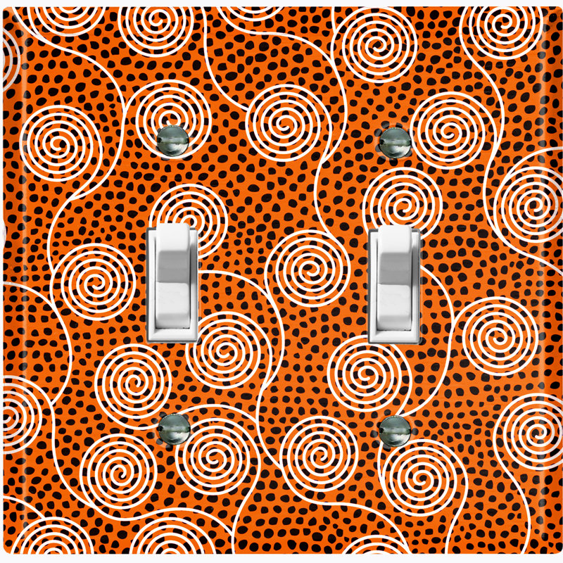 Plaque murale à 3 interrupteurs à bascule African Tribal, Orange