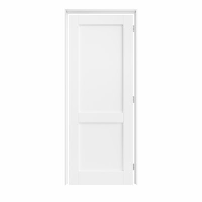 Porte pré-suspendue intérieure à 2 panneaux 30 po x 80 po avec charnières argentées, plaque de porte à cadre solide avec cadre, porte intérieure comme porte de garde-manger, porte de chambre à coucher, porte de buanderie, portes de placard, portes de pièce, droite