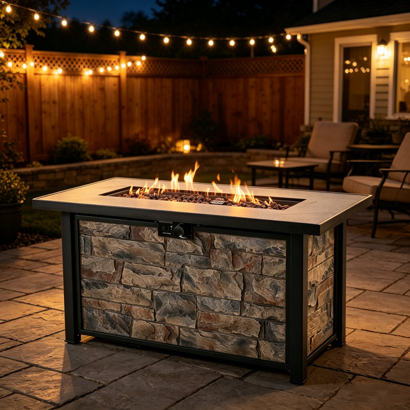 48“Firepit Table With Metal Top