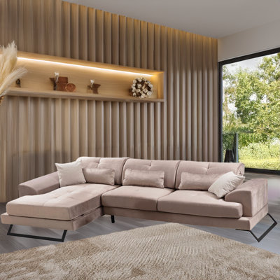 Canapé modulaire et méridienne avec base en métal