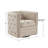 Arazia 360-Degree Swivel Barrel Chair with Tufting and Nail Heads, Lavaca Taupe-1033462107