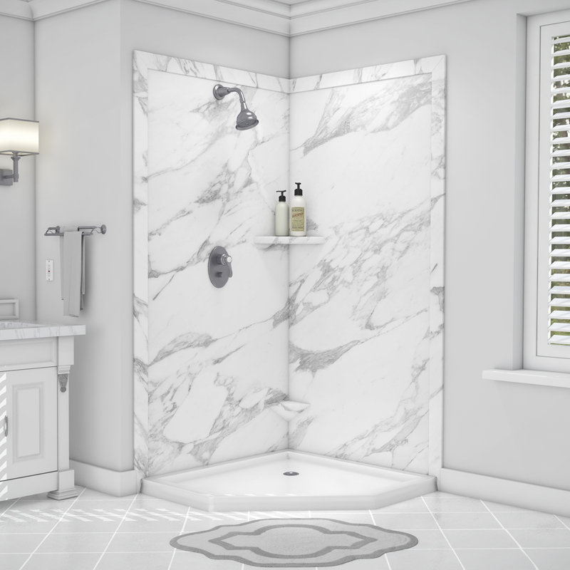 FlexStone 10" Shave Shelf in Calacatta White, Calacatta White