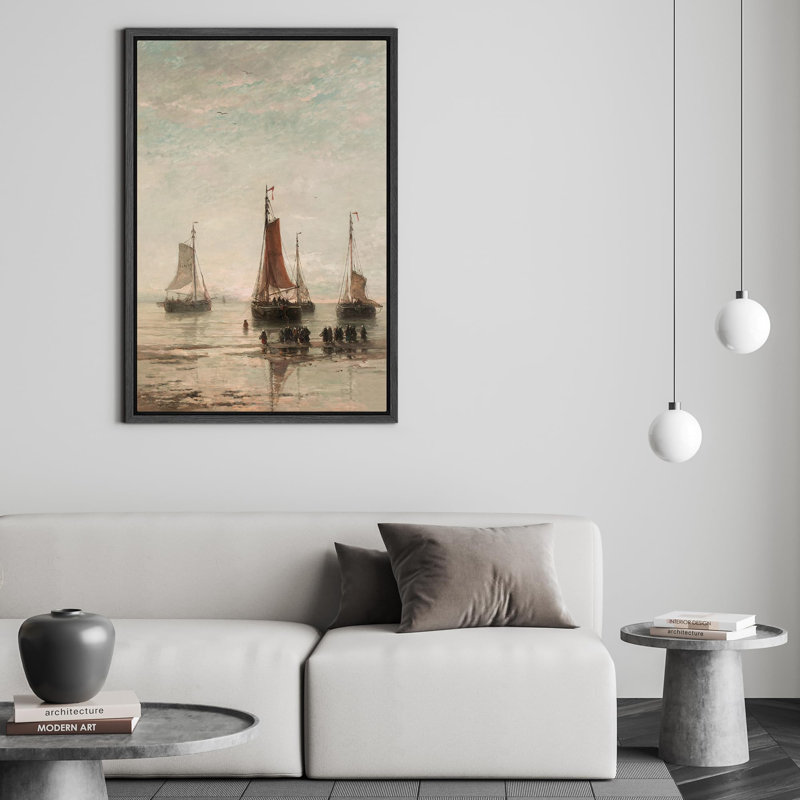 Navire à voile maritime rétro nautique rétro pour illustrations côtières campagne française rustique, Noir, H 36 po x l 24 po