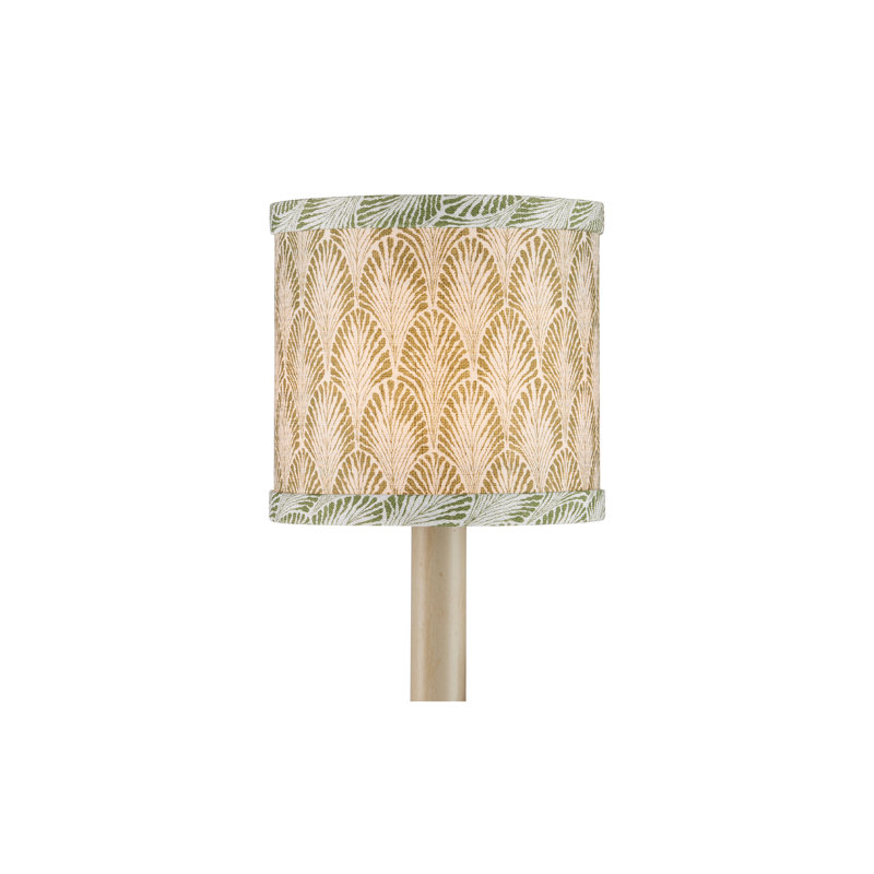 Plume - abat-jour tambour - vert, ivoire, Green, Ivory
