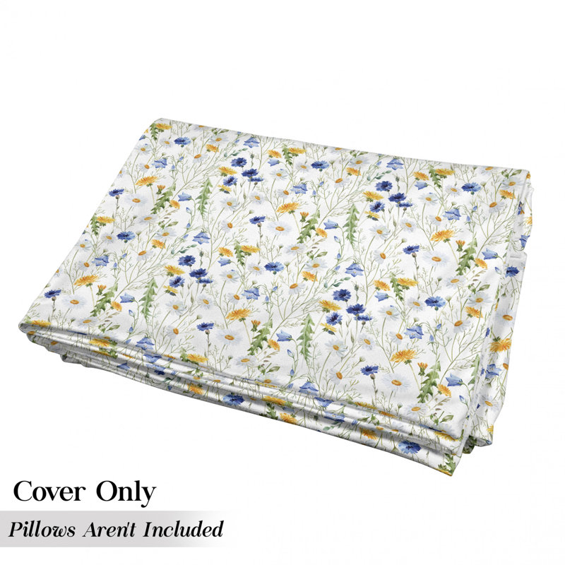 Housse de coussin d'extérieur Wild Flowers Poppies and Daisies, H 2 po x l 27 po x P 88 po