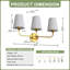 Éclairage pour meuble-lavabo traditionnel 3 lumières avec abat-jour empire en tissu-444923233