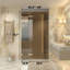Porte de douche réversible pivotante en or brossé 45,6 "à 46" x 79 "avec verre teinté Drew Drew-125041201