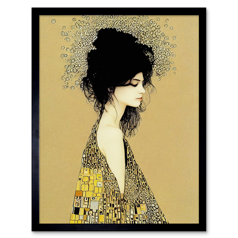 Klimt Style Woman In Multi Coloured Shawl - Single Picture Frame Print