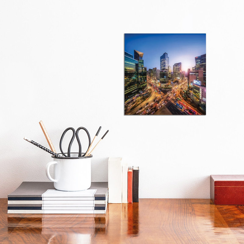 Gangnam At Night, Seoul, South Korea by Jan Becke - Wrapped Canvas Print, 30.48 cm H x 30.48 cm W