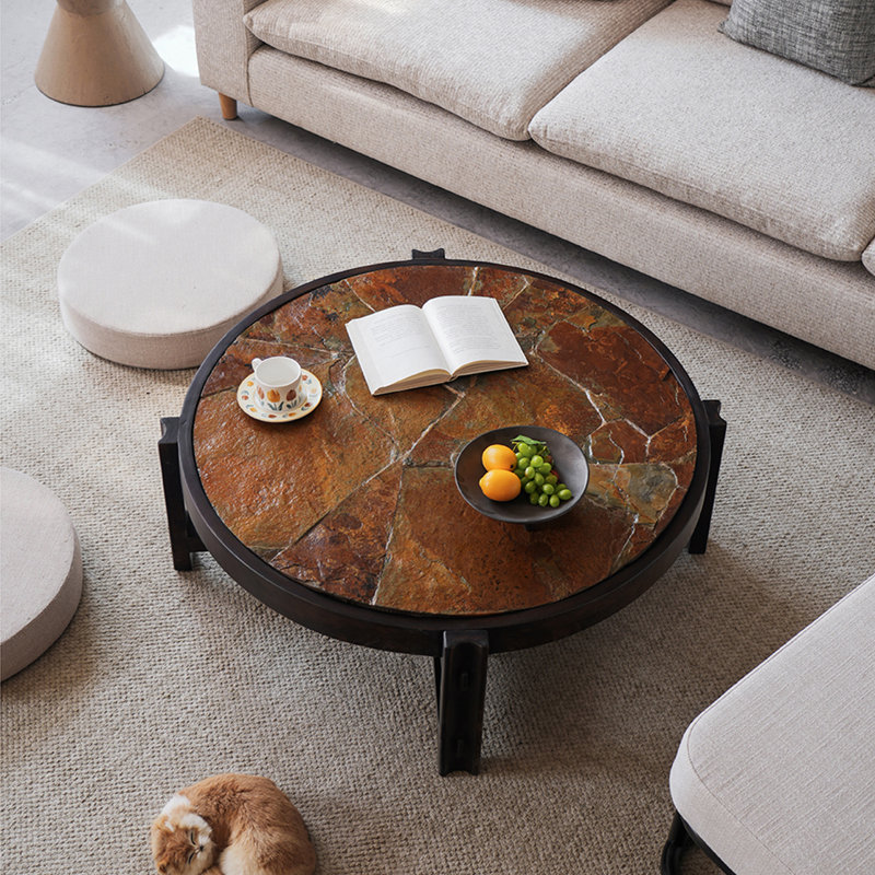 Luxe Solid Wood Round Coffee Table
