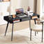 Bureau Mid-Century avec ports USB et prise de courant, bureau d'écriture moderne avec tiroirs, bureau d'ordinateur multifonctionnel-155735971