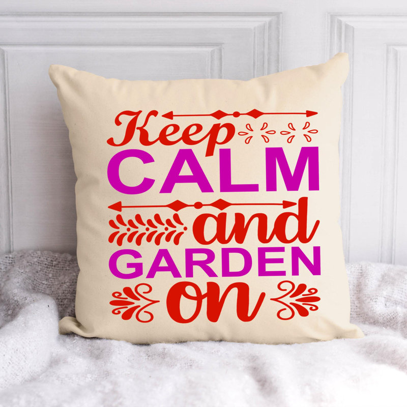 Citation amusante «Garden Lover» 524 - Coussin décoratif inclus, H 18 po x l 18 po