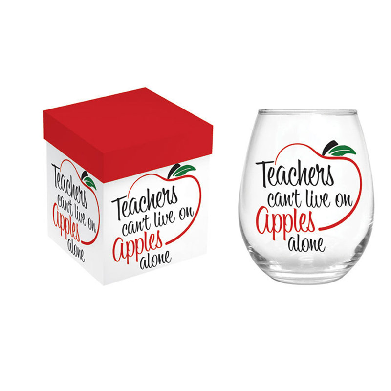 Verre sans pied Teachers, 17 oz, boîte-cadeau