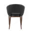 Chaise en métal noyer et similicuir noir-328718318