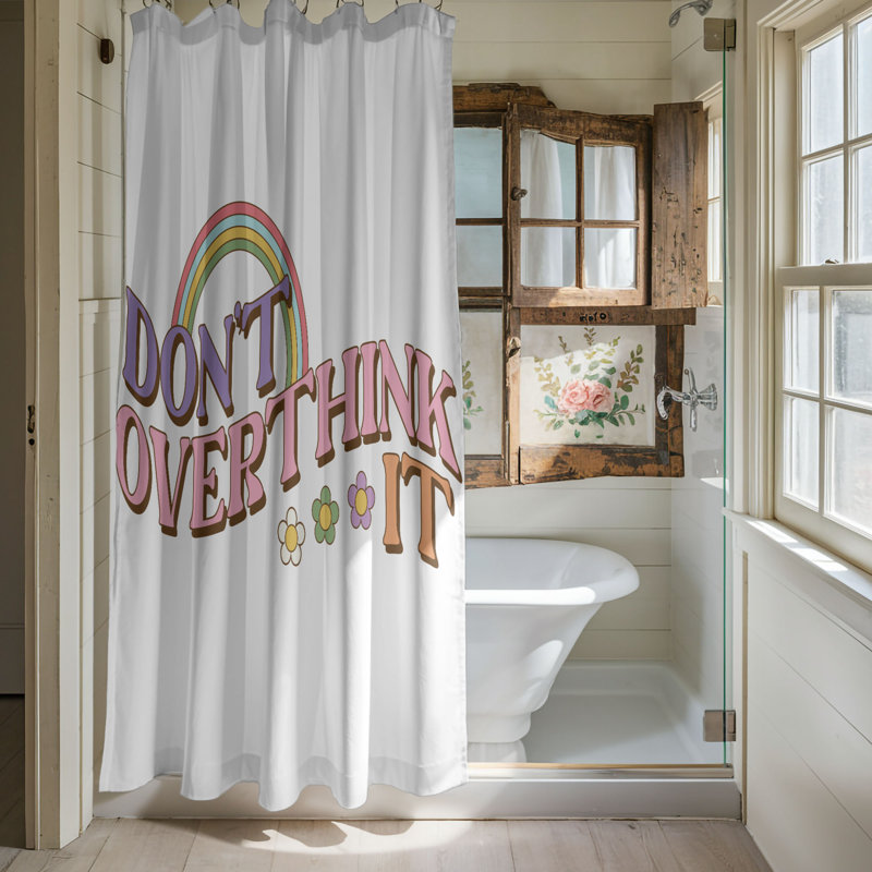 Rideau de douche 1 pièce Happy Heart, H 74 po x l 40 po