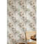 Papier peint plâtre pastel doux, rose poudré, motif floral botanique-1489446604