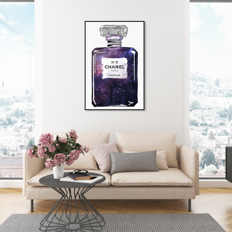 Galaxy to Paris Parfum - impression, H 24 po x l 16 po, Toile encadrée, Noir