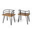 Chaise rustique pour cour arrière - 2 chaises, sièges en bois, cadres en fer, finition, structure industrielle et métallique pour l'extérieur, finition