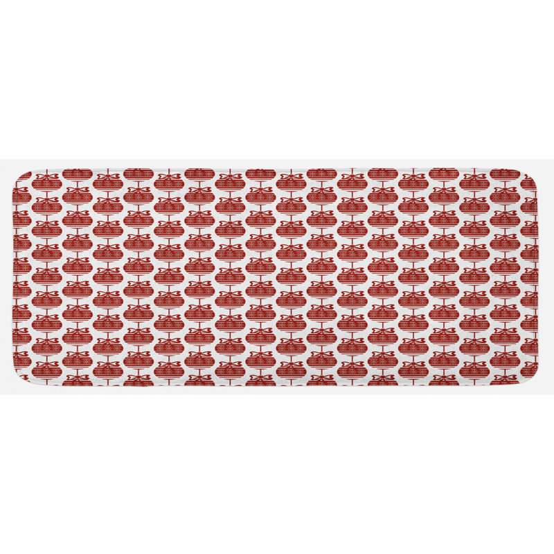Tapis de cuisine blanc en rubis blanc avec décorations de Noël