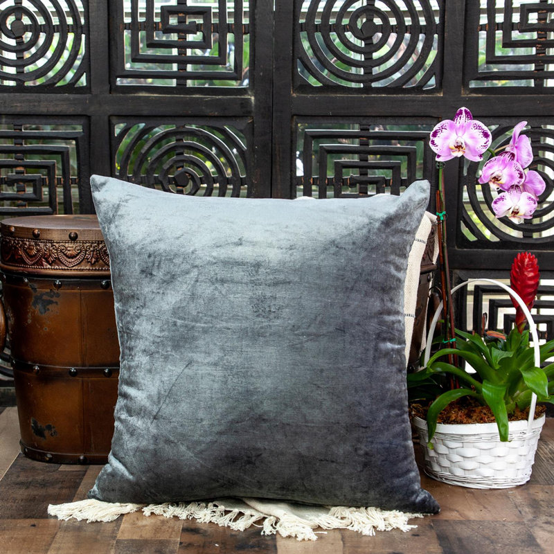 Coussin Garnet, Polyester / Bourre en polyester, 20 po x 20 po, Anthracite