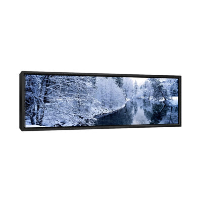 " Snow covered trees along a river, Yosemite National Park, California, USA #2 " Color Photography