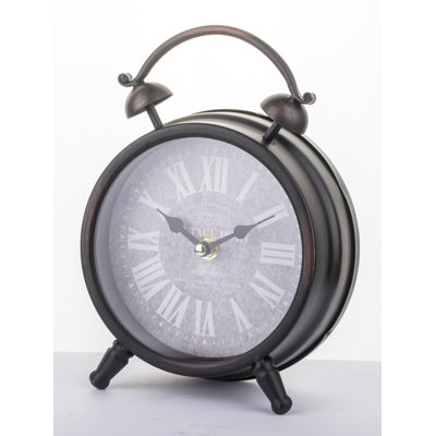 Analogue Metal Quartz Controlled Tabletop Clock in
