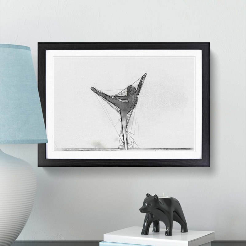 Ballet in the Morning in Abstract - Picture Frame Graphic Art Print, Black Framed, 48cm H x 65cm W x 2cm D