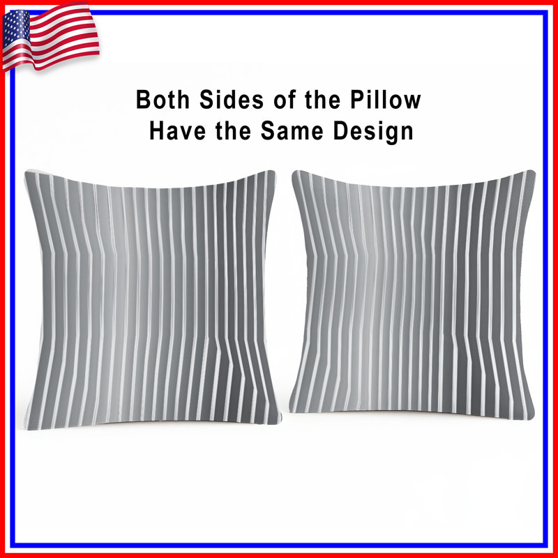 Black Stripes Throw Pillow, Pattern Double Sided Pillows, 16 x 16 inches