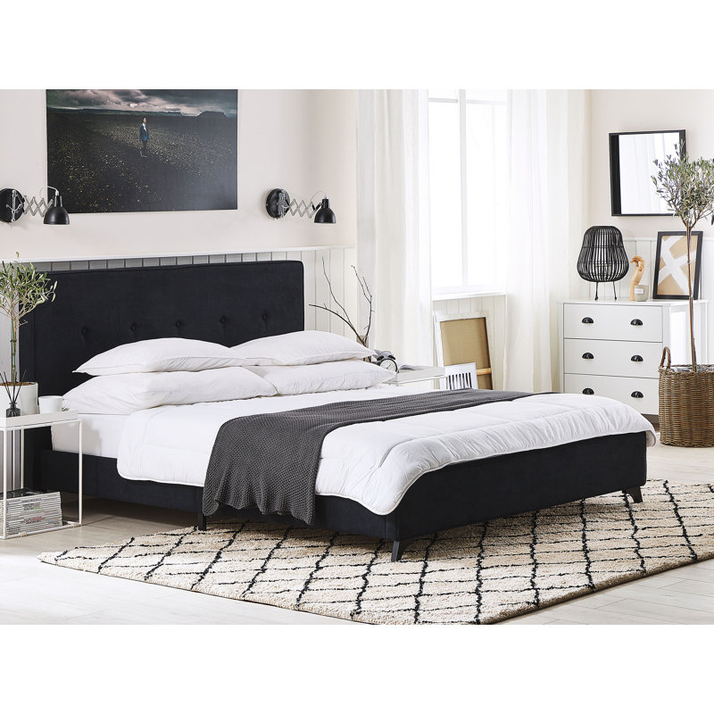 Lyndon Upholstered Bed, Super King (6'), Black