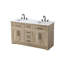 Meuble-lavabo double 60 po en chêne naturel-545837296-545837297