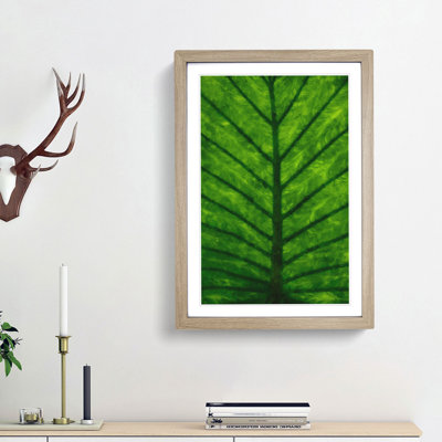 Green Leaf Lines - Single Picture Frame Painting on MDF