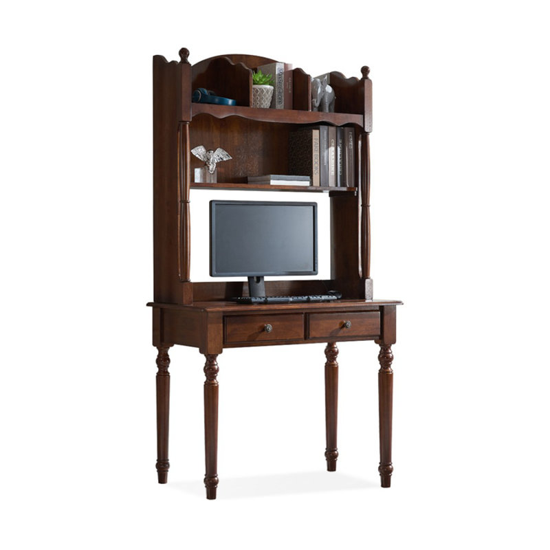 Bureau rectangulaire en bois massif brun noisette, H 29,92 po x l 39,37 po x P 19,69 po